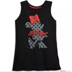 Disney Parks Minnie Mouse Open Back Tank Top Black Polka Dot Graphic Size US M